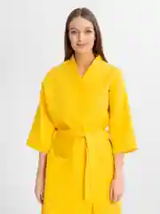 Желтый халат вафельный, унисекс
