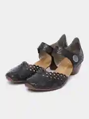 Черный туфли летние женские Rieker из натуральной кожи