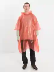 Красный плащ-дождевик пончо с капюшоном, 30 мкм, Unibob