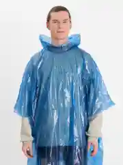 Синий плащ-дождевик пончо с капюшоном, 30 мкм, Unibob