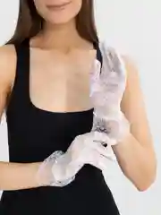 Белый женские гипюровые ажурные перчатки бальные, 5 цветов