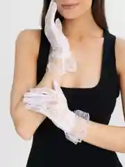 Белый женские гипюровые ажурные перчатки бальные, 5 цветов