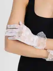 Белый женские гипюровые ажурные перчатки бальные, 5 цветов