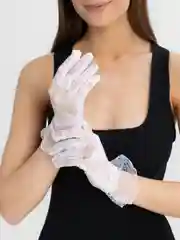 Белый женские гипюровые ажурные перчатки бальные, 5 цветов