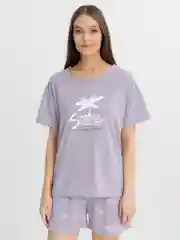Лавандовый пижама с футболкой и шортами Summer, костюм домашний женский, подростковый