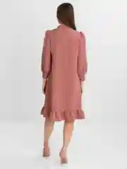Розовый платье летнее женское в горошек