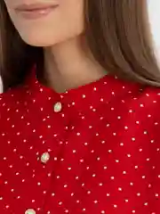 Коралловый меланж платье летнее женское в горошек