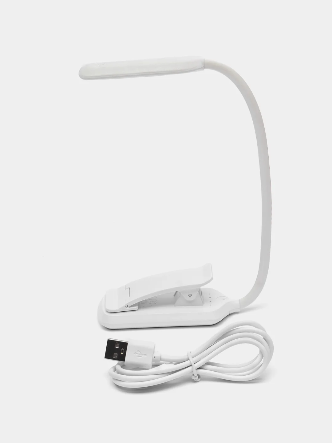 Белый лампа для чтения книг на прищепке, светильник USB, фонарик настольный с зажимом