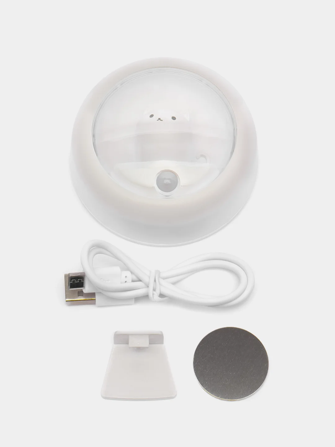 Белый ночник с датчиком движения / LED ночник / Ночник с USB-кабелем