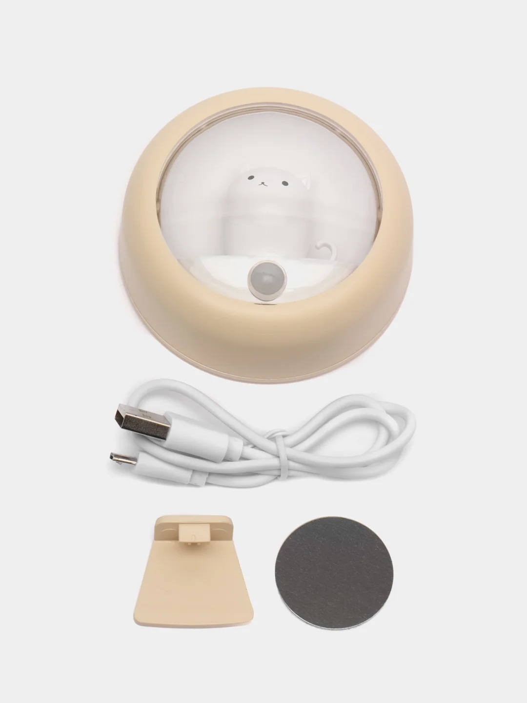 Желтый ночник с датчиком движения / LED ночник / Ночник с USB-кабелем