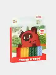 Красный набор витых свечей для торта "Винни-Пух" С днем рождения