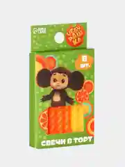 Зеленый набор витых свечей для торта "Чебурашка"