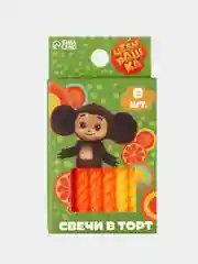 Зеленый набор витых свечей для торта "Чебурашка"