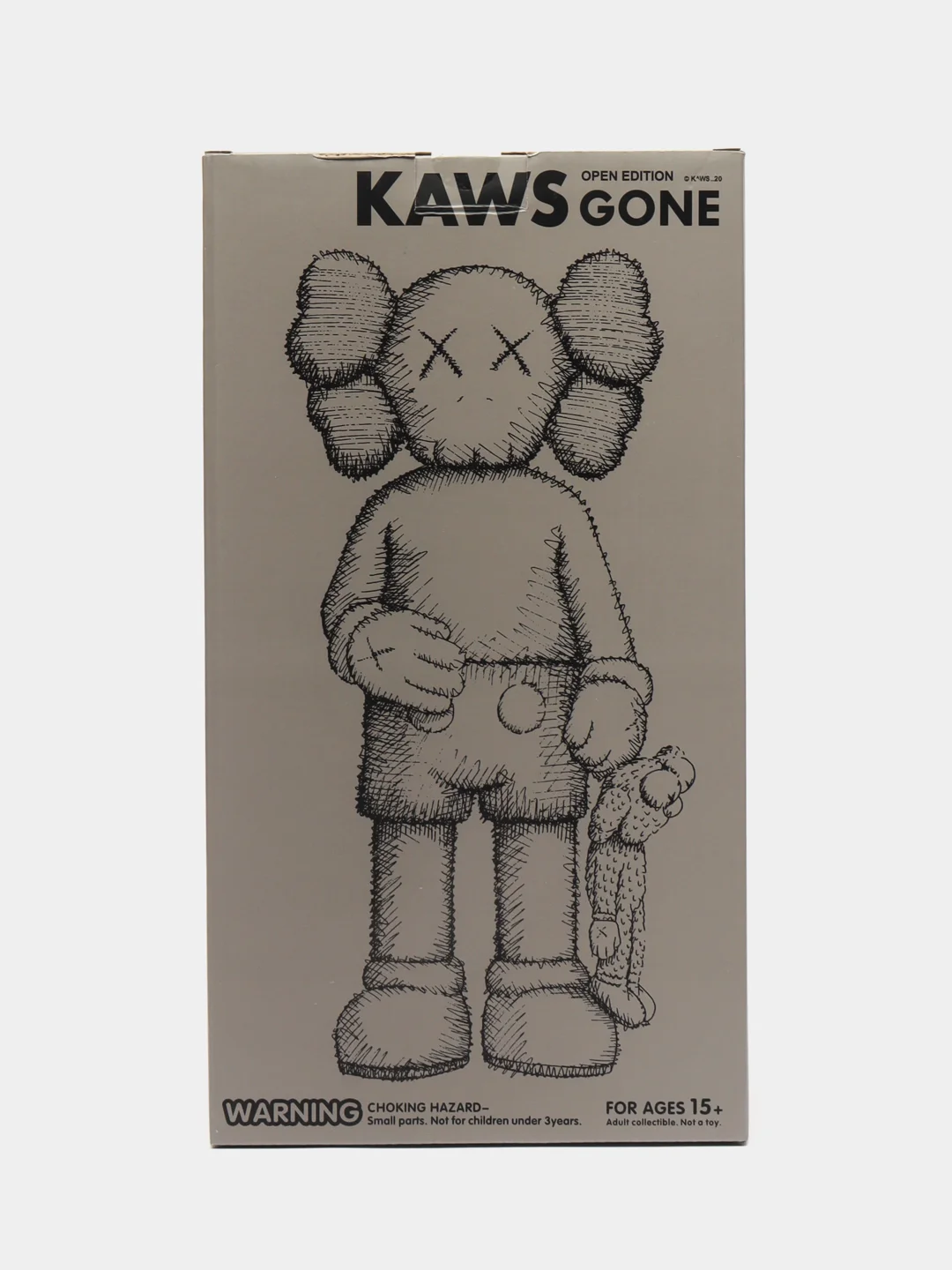 Серый коллекционная фигурка, статуэтка KAWS с деньгами Companion Medicom Toy, 30 см