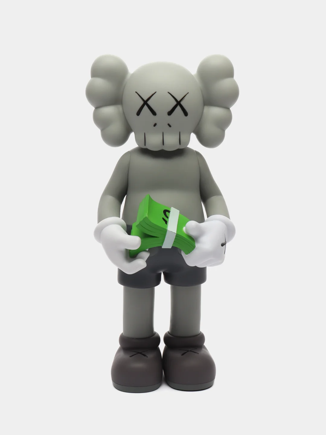 Серый коллекционная фигурка, статуэтка KAWS с деньгами Companion Medicom Toy, 30 см