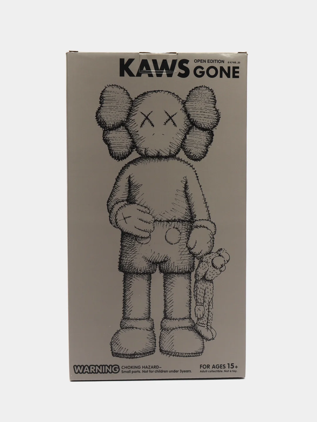 Серый коллекционная фигурка, статуэтка KAWS с деньгами Companion Medicom Toy, 30 см