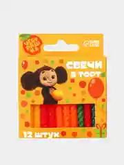 Желтый набор витых свечей для торта "Чебурашка"
