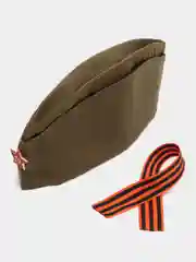Пилотка военная детская и взрослая, георгиевская лента в подарок