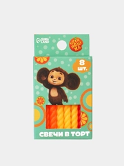 Набор витых свечей для торта "Чебурашка"