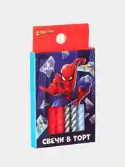 Фиолетовый набор витых свечей для торта "Человек-Паук"