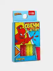 Голубой набор витых свечей для торта "Человек-Паук"