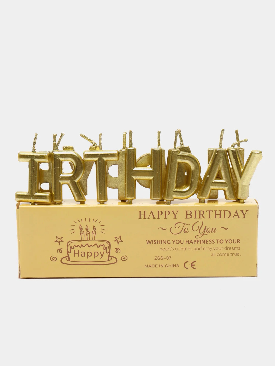 Золотой свечи для торта "Happy Birthday", свечи на день рождения