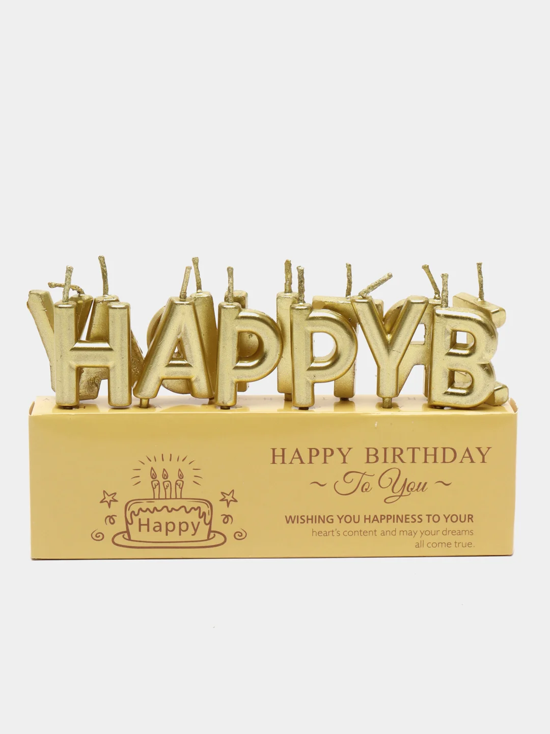 Золотой свечи для торта "Happy Birthday", свечи на день рождения