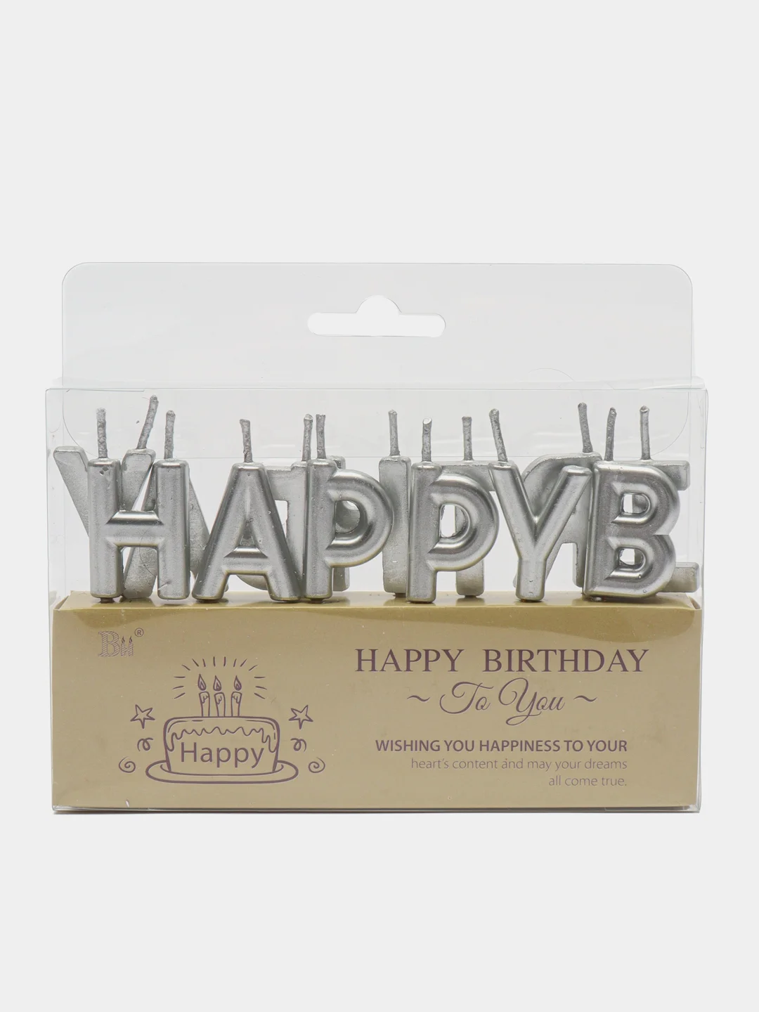 Серебряный свечи для торта "Happy Birthday", свечи на день рождения