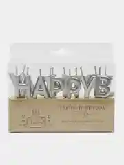 Серебряный свечи для торта "Happy Birthday", свечи на день рождения