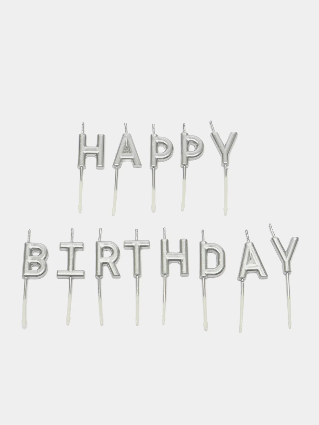 Серебряный свечи для торта "Happy Birthday", свечи на день рождения