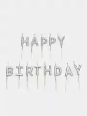Серебряный свечи для торта "Happy Birthday", свечи на день рождения