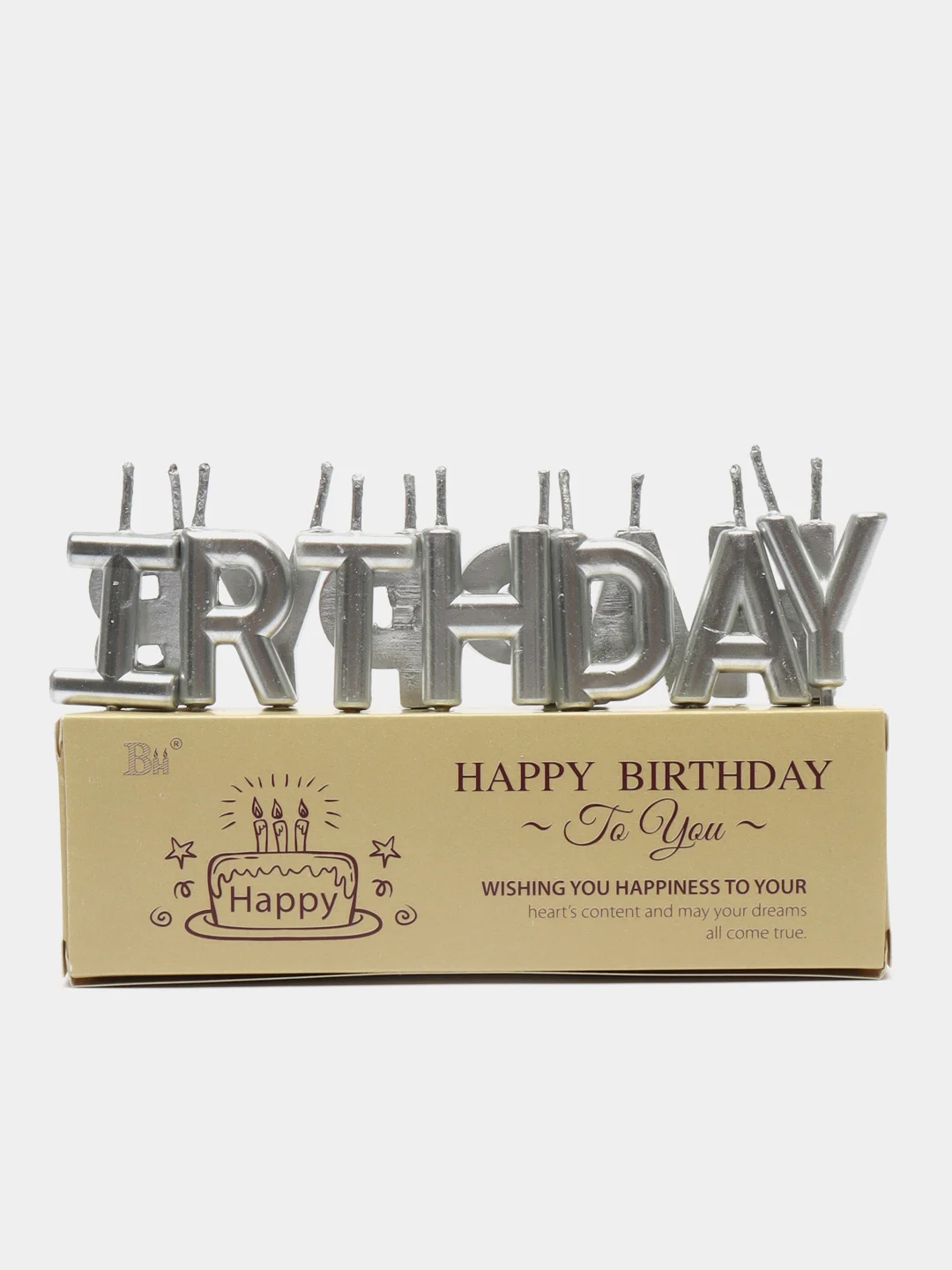 Серебряный свечи для торта "Happy Birthday", свечи на день рождения
