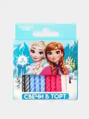Голубой набор витых свечей для торта "Холодное сердце"