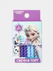 Фиолетовый набор витых свечей для торта "Холодное сердце"
