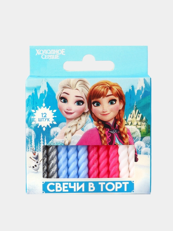 Набор витых свечей для торта "Холодное сердце"