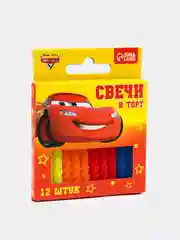 Красный набор свечей с цветным пламенем для торта "Тачки"