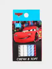 Черный набор свечей с цветным пламенем для торта "Тачки"