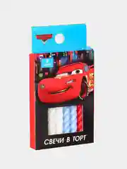 Черный набор свечей с цветным пламенем для торта "Тачки"