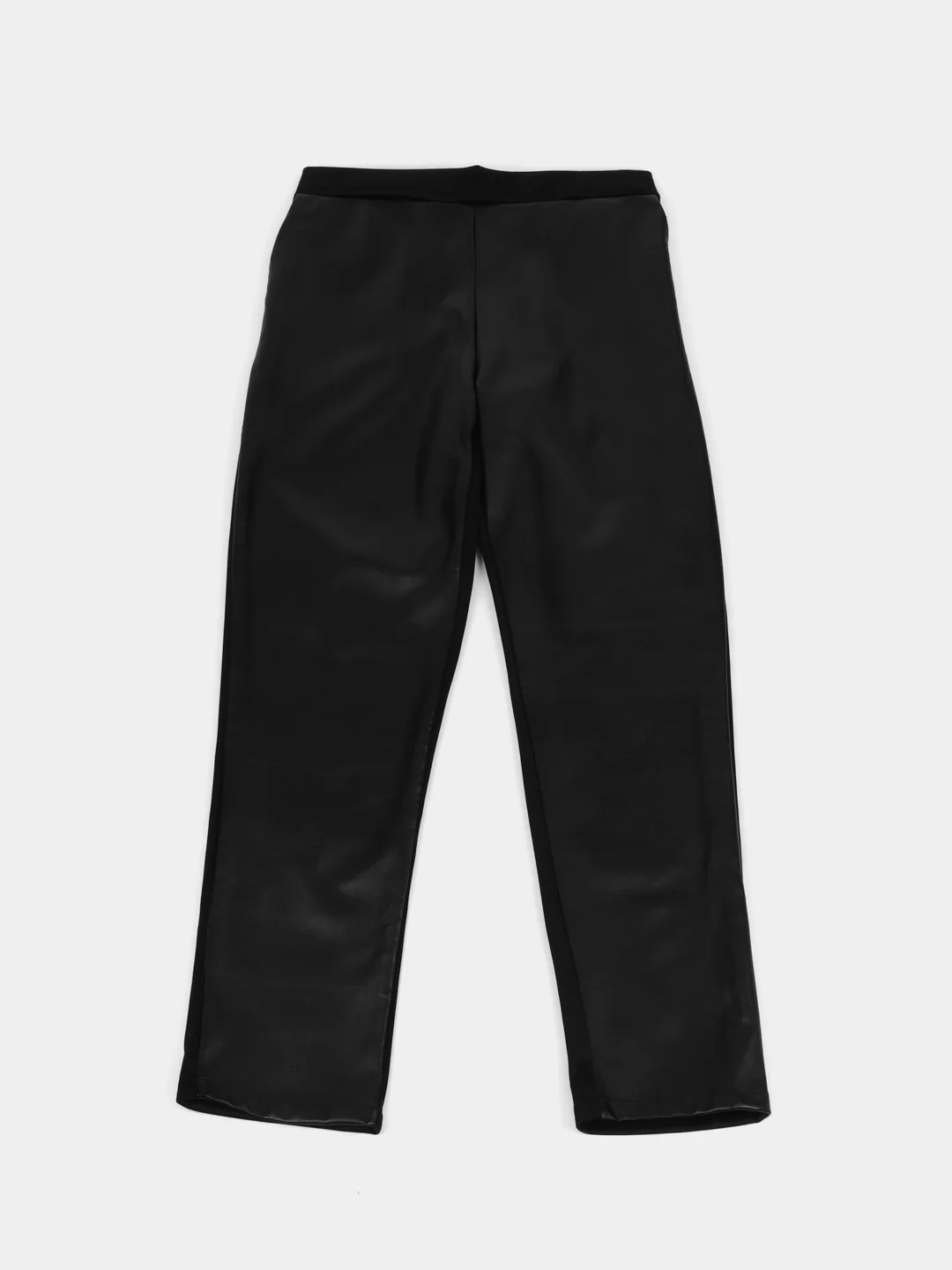 Черный брюки женские из экокожи