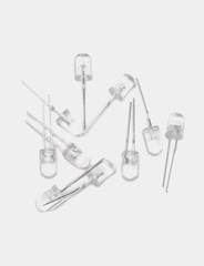 Светодиоды LED прозрачные, комплект 10 штук