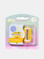Желтый сменные кассеты TopBeauty Paris, 4 лезвия, совместимые с GILLEТТE Venus