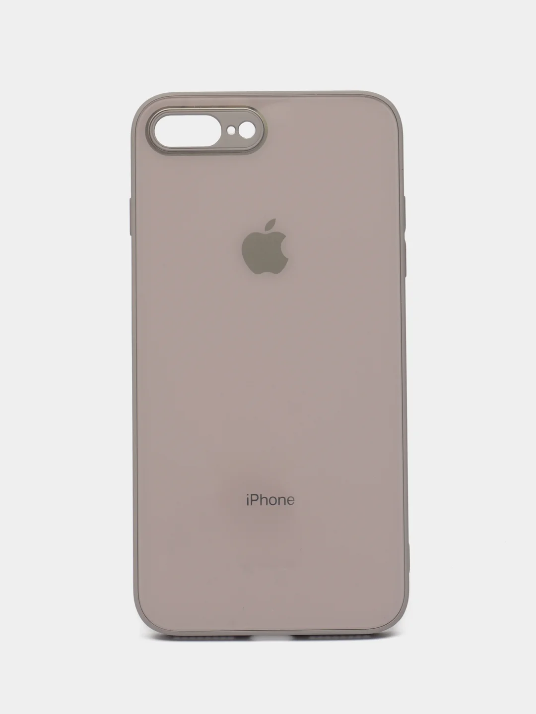 Бежевый меланж чехол для iPhone 7 plus, iPhone 8 plus, со стеклянной панелью и защитой камеры
