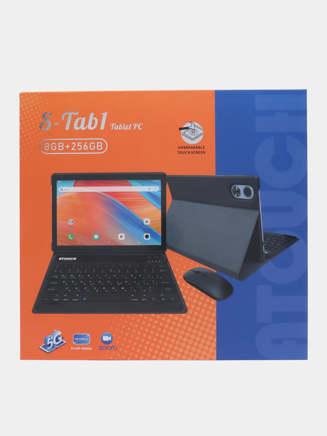 Зеленый планшет Atouch S TAB1 с клавиатурой Tablet PC, диагональ 10.1, IPS, 4G, LTE/5G, 2 SIM