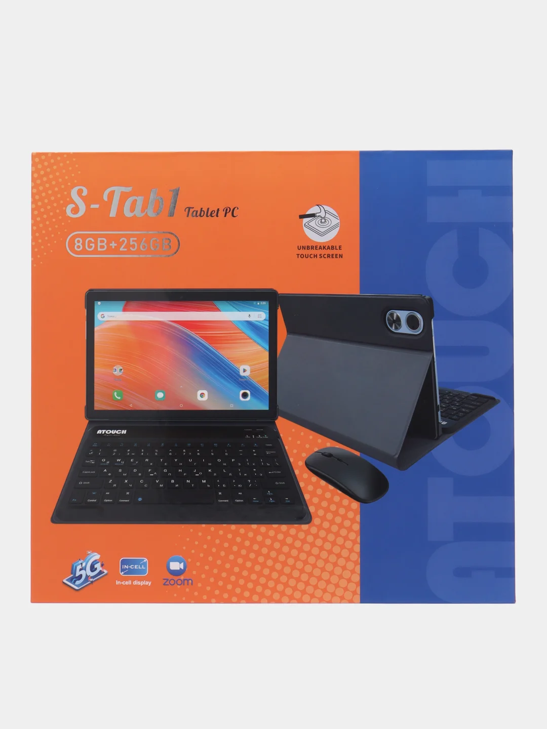 Серый планшет Atouch S TAB1 с клавиатурой Tablet PC, диагональ 10.1, IPS, 4G, LTE/5G, 2 SIM
