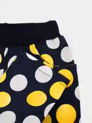Брюки в желтый и белый горошек