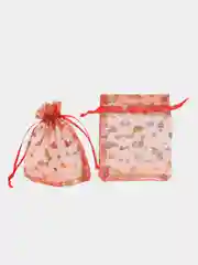 Красный мешочек подарочный из органзы 3 цвета, 2 размера