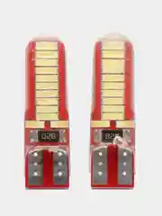 Лампа габаритного освещения LED W5W T10 12V 2шт c CANBUS(обманкой)