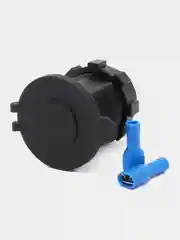 Розетка врезная автомобильная c разъемами быстрой зарядки USB QC3.0 и PD круглая 12V-24V