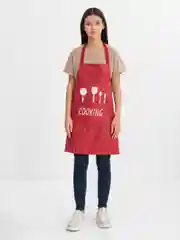 Красный фартук кухонный универсальный, рабочий