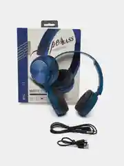 Голубой беспроводные наушники с микрофоном (гарнитура Bluetooth 5.0, накладные)